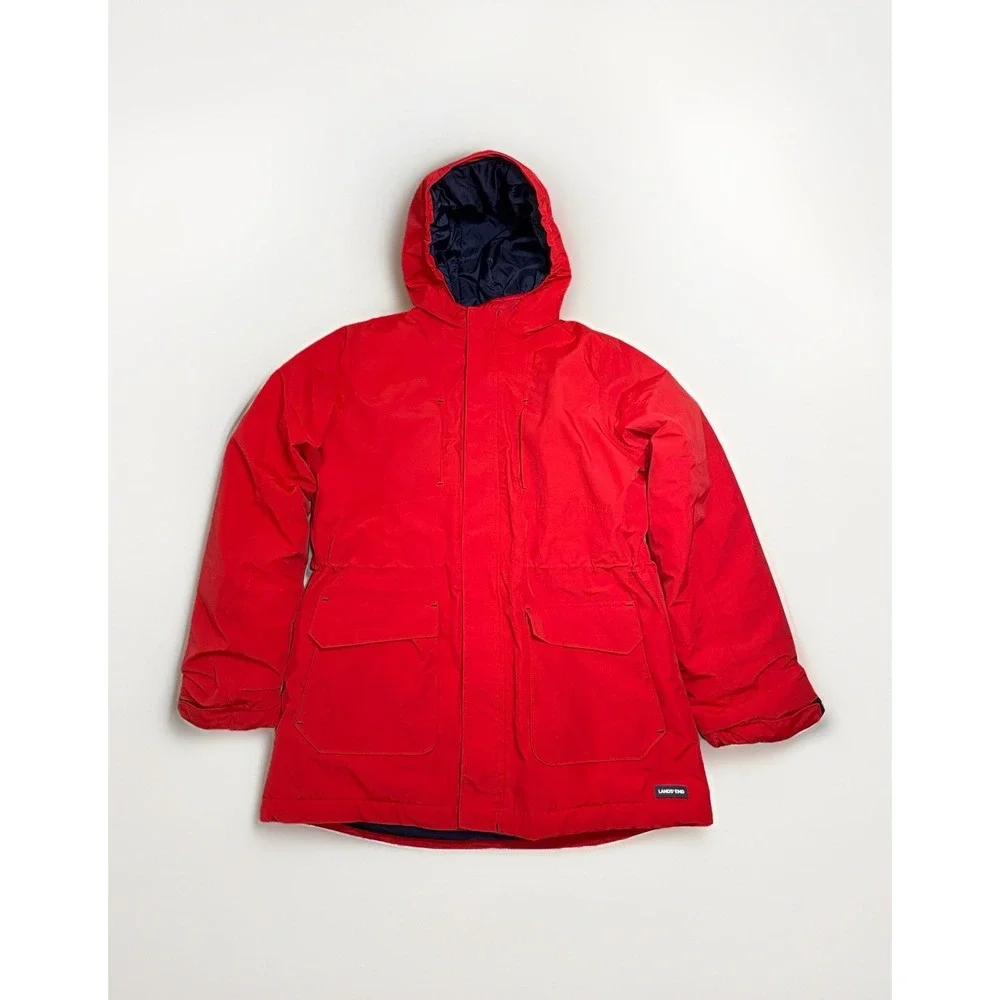 Lands' End 3 In‎ 1  Winter Coat Hooded Puffer Jacket Grow-A-Longs Size L 14H-16H